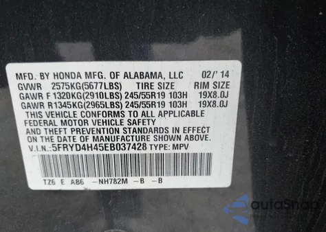 2014 Acura Mdx Technology Package z USA, uszkodzony, nr VIN 5FRYD4H45EB037428